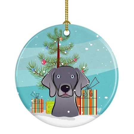 Carolines Treasures BB1603CO1 Christmas Tree & Weimaraner Ceramic Ornament